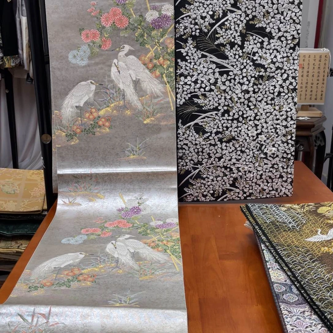 林***霖织绣织银白鹭织锦
