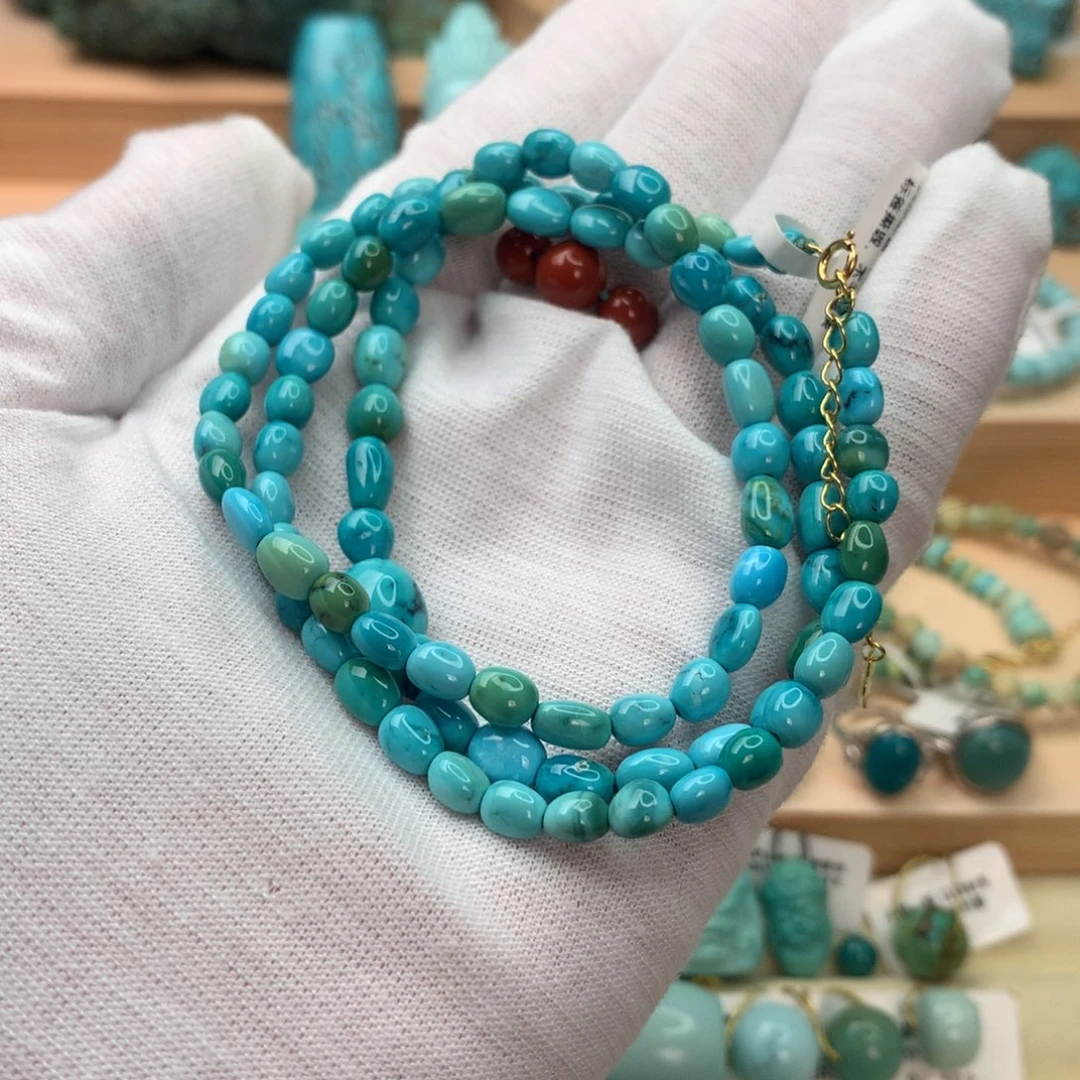 绿松石银S925镀金镶嵌珠宝奇石