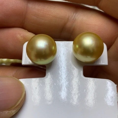 耳饰海水珍珠18K金镶嵌