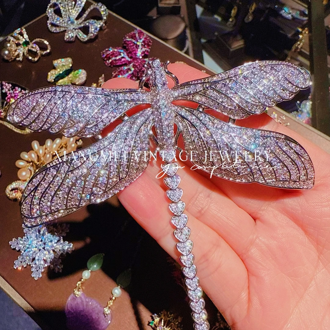 铜合金胸针 5181456【你我皆安】中古风重工镶嵌款蜻蜓胸针