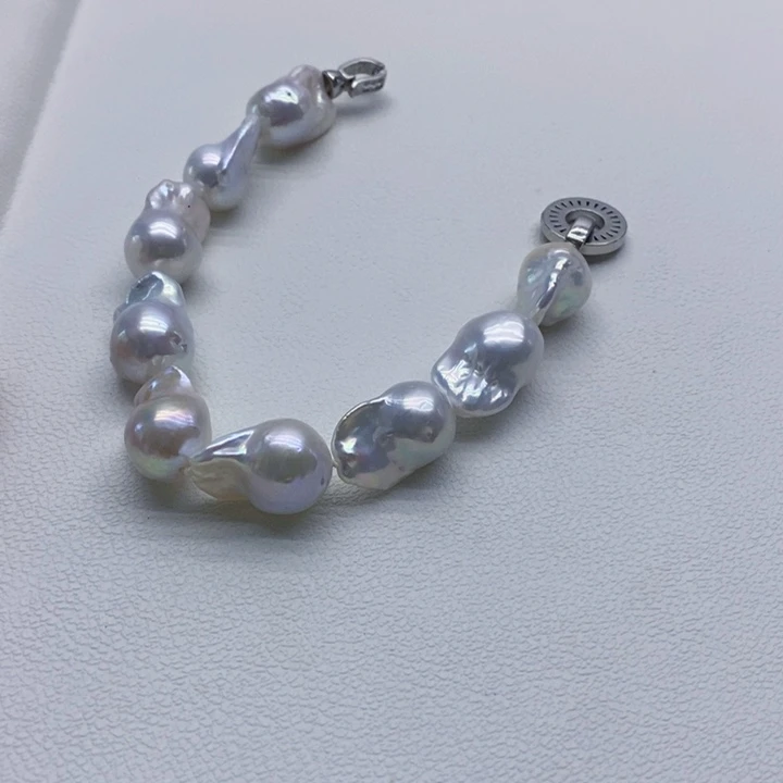 银S925镶嵌淡水珍珠耳饰大*