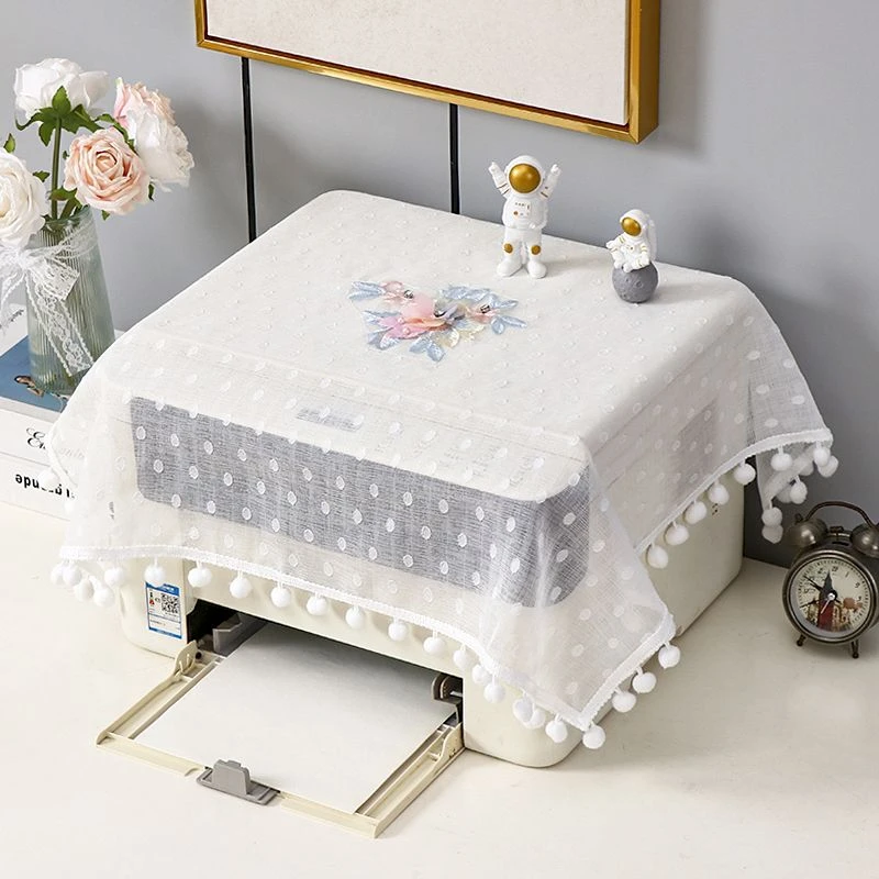 透气轻薄打印机盖布床头柜圆柜机罩微波炉烤箱帘方圆茶几布艺方巾