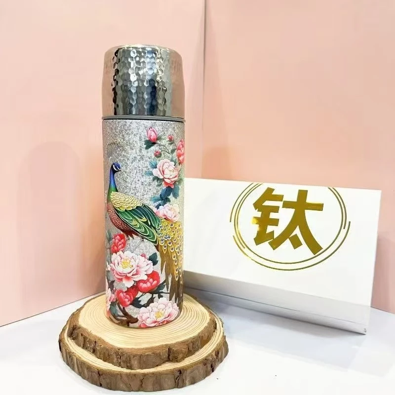 新疆西藏包邮】高颜值钛杯覆钛保温杯送礼盒轻奢礼品套装焖茶杯