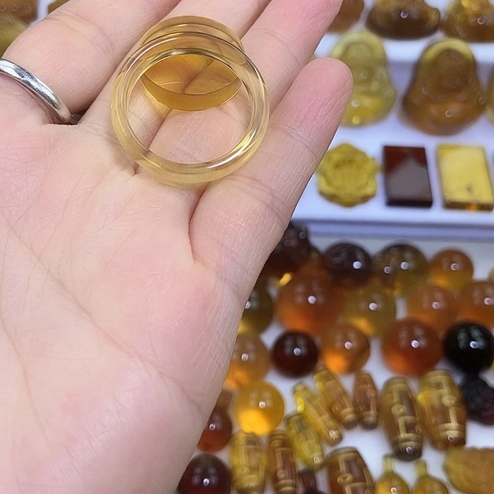 琥珀未镶嵌吊坠(不含链)天然缅甸琥珀金珀指环