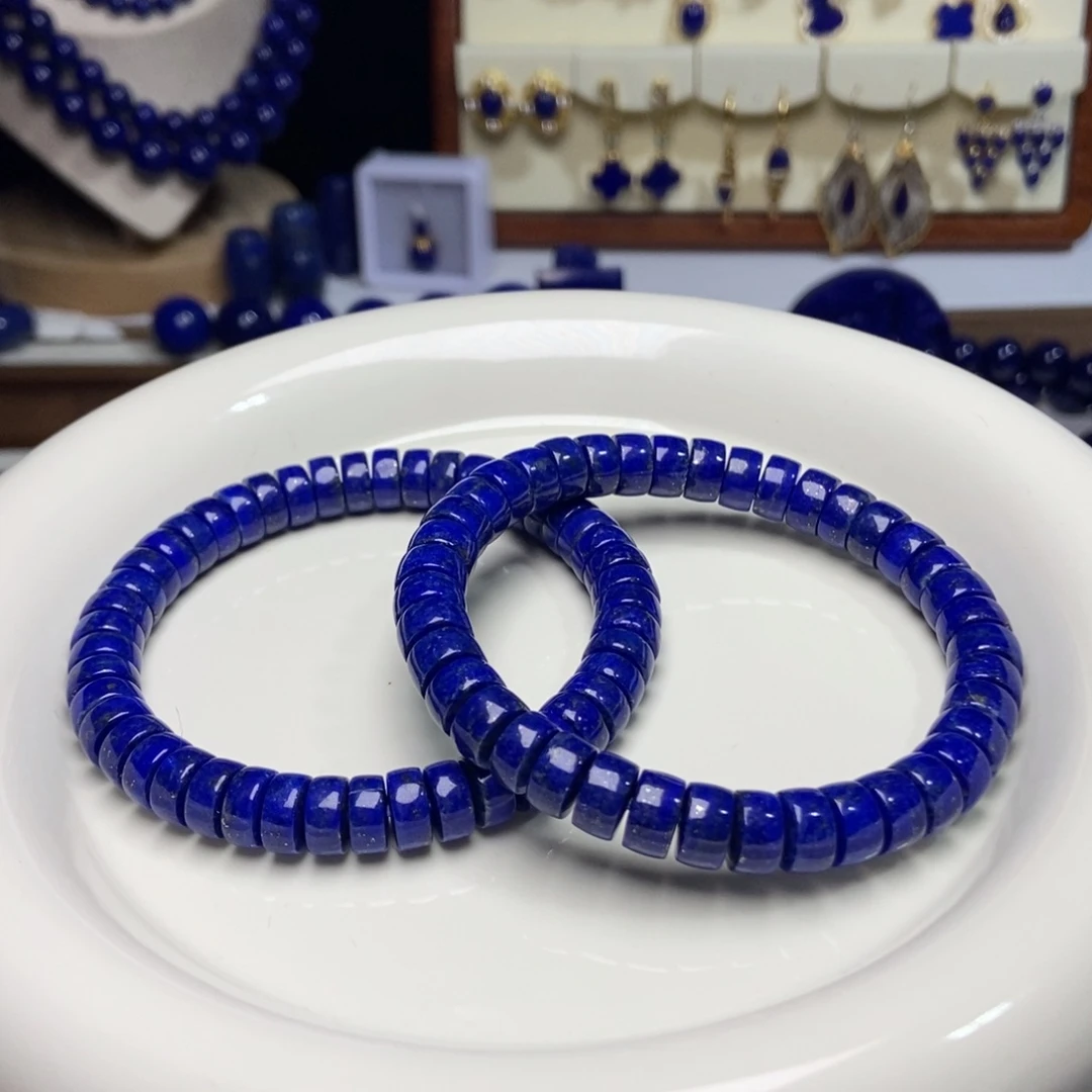 青金石未镶嵌精工药片手串8mm 多样性发其一