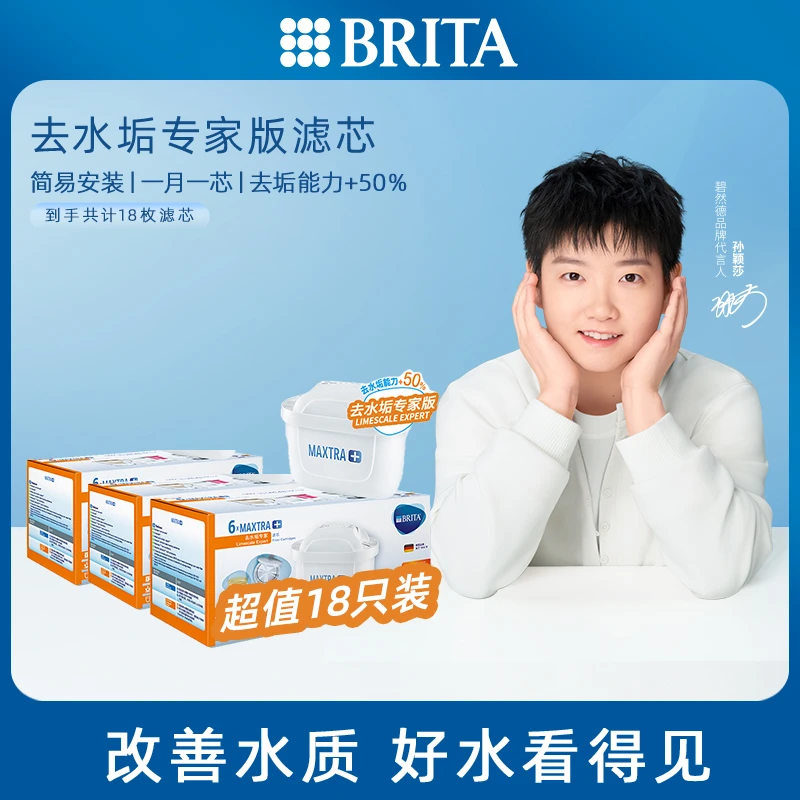 【孙颖莎推荐】碧然德净水除氯水壶过滤水垢家用专家版滤芯 18只装