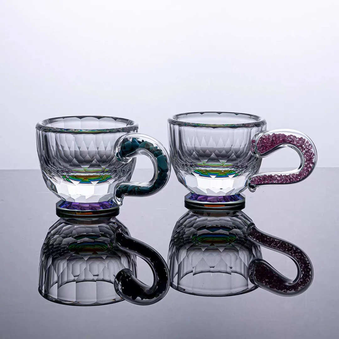 水晶绿松石+粉钻石咖啡杯(J)