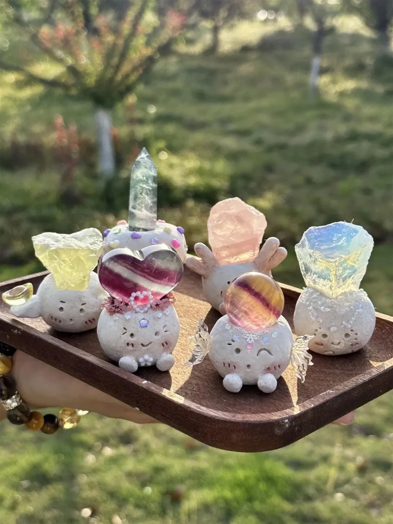 手作天然水晶小豆丁一物一图一拍水晶diy