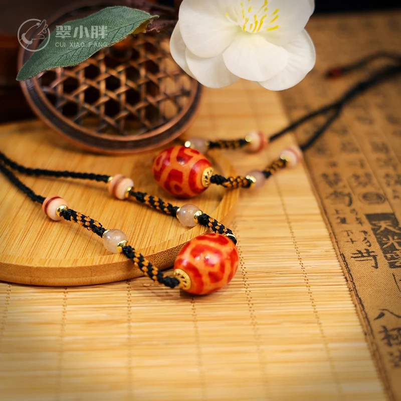 翠小胖三号店 红肉龟甲六眼横编项链CTZA165 多样性发1