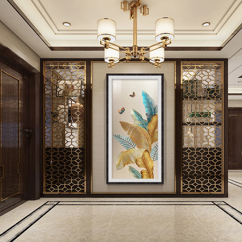 家大业大织锦绣高端实木框刺绣玄关背景挂画80*160