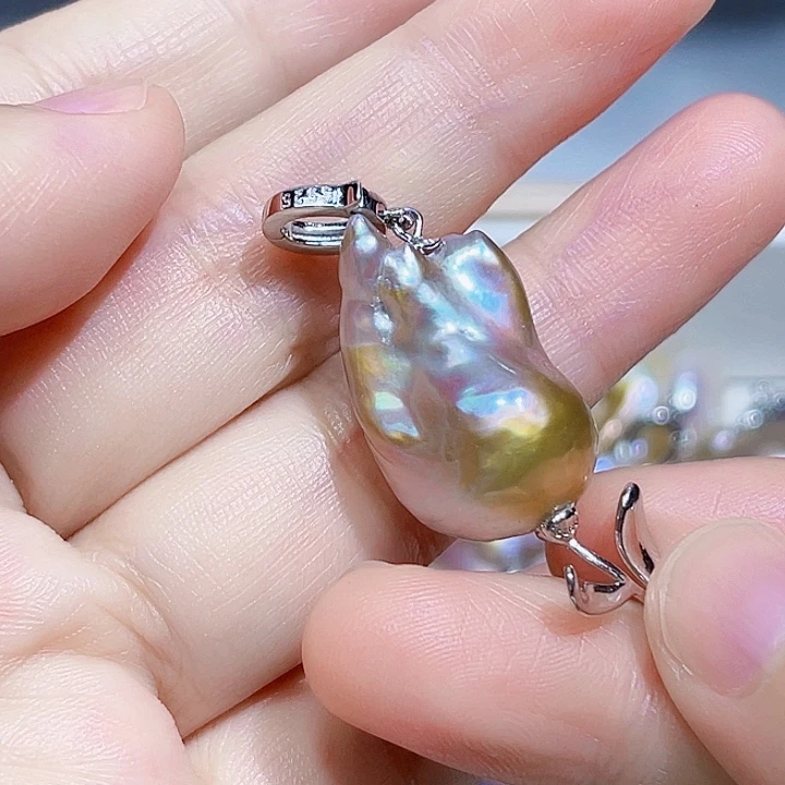 淡水珍珠银S925镶嵌颈饰