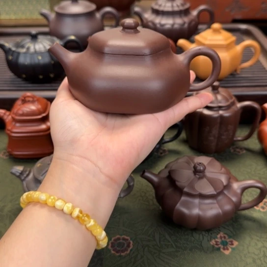 ***茶壶紫砂六方静乐