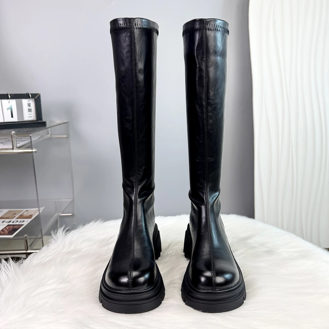 靴子女长筒靴2025新款瘦瘦靴高跟厚底增高显瘦不过膝骑士瘦瘦靴