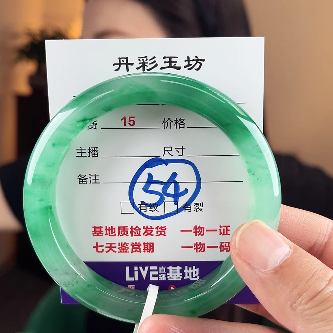 石英质玉（非洲翠）手镯未镶嵌63-64圈