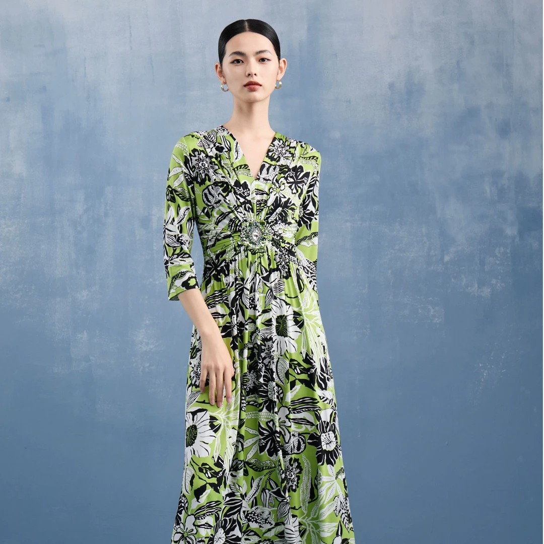 【粉丝专属】马天奴气质长款优雅时尚连衣裙VHSA89DRX0