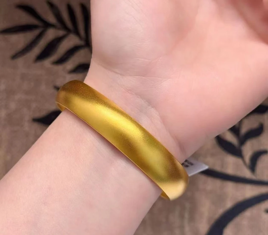 【小鹏黄金】足金999泥鳅背轮胎手镯卡12mm