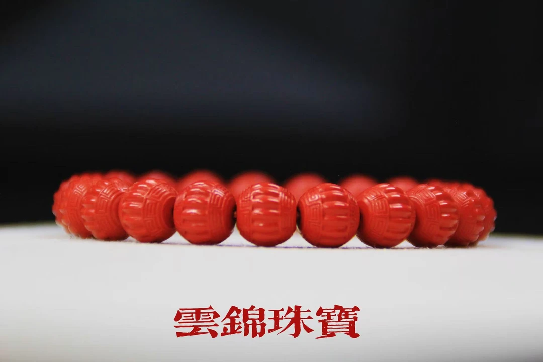 含辰砂工艺品【云锦珠宝】朱砂灯笼圆满10.5mm高含量红砂