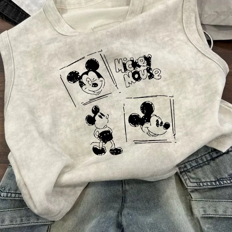 100%纯棉韩版夏季儿童背心外穿男童T恤无袖新款童装女童扎染上衣