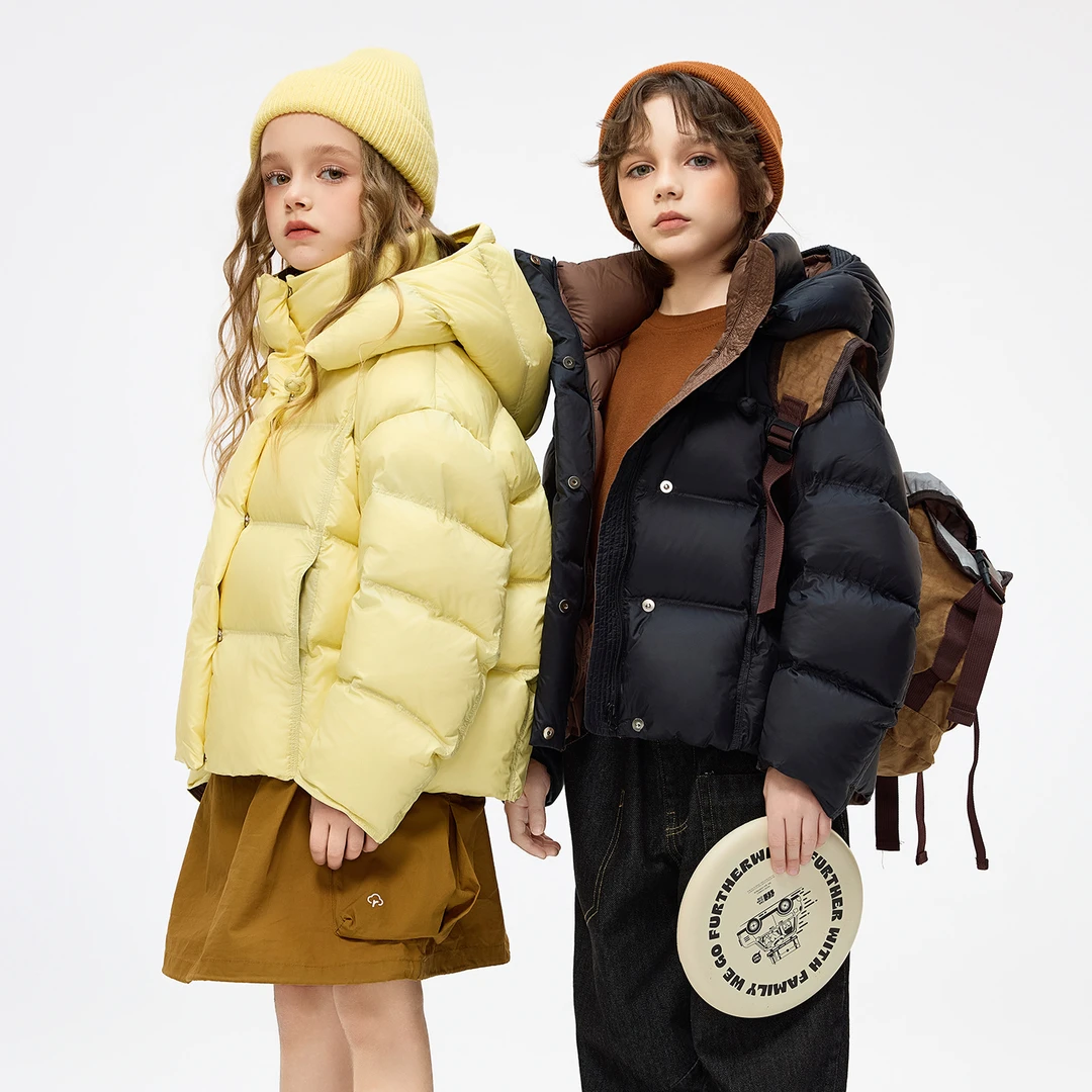 短款儿童羽绒服中大童2025新款冬季洋气女孩保暖男大童加厚外套