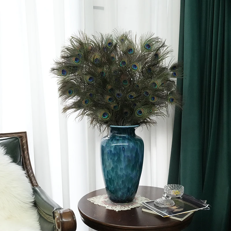 斯里兰卡天然多彩孔雀羽毛-70-80cm（40支）