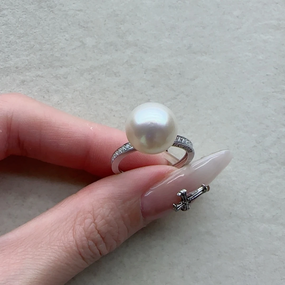 银S925镶嵌海水珍珠戒指121