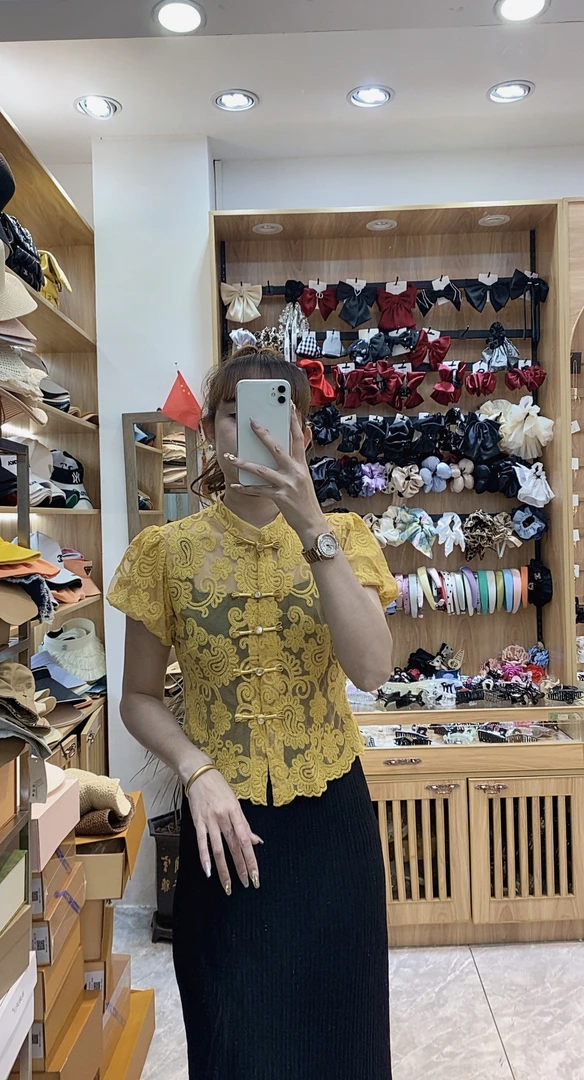 小霞家新中式国风蕾丝上衣