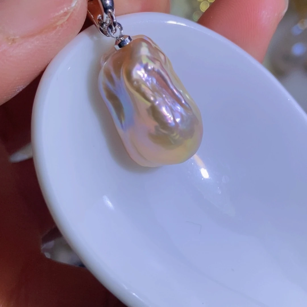 银S925镶嵌天然淡水珍珠淡水珍珠