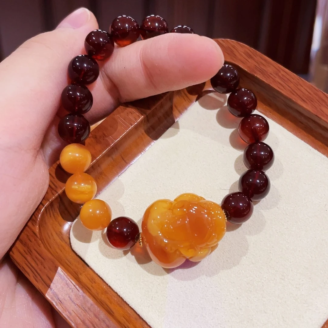 未镶嵌蜜蜡手链手串