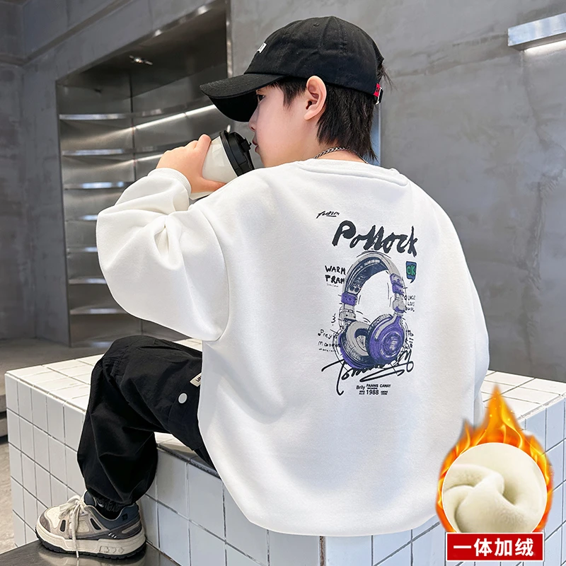男童卫衣秋冬加绒宽松青少年2025中大童休闲韩版长袖儿童秋季上衣