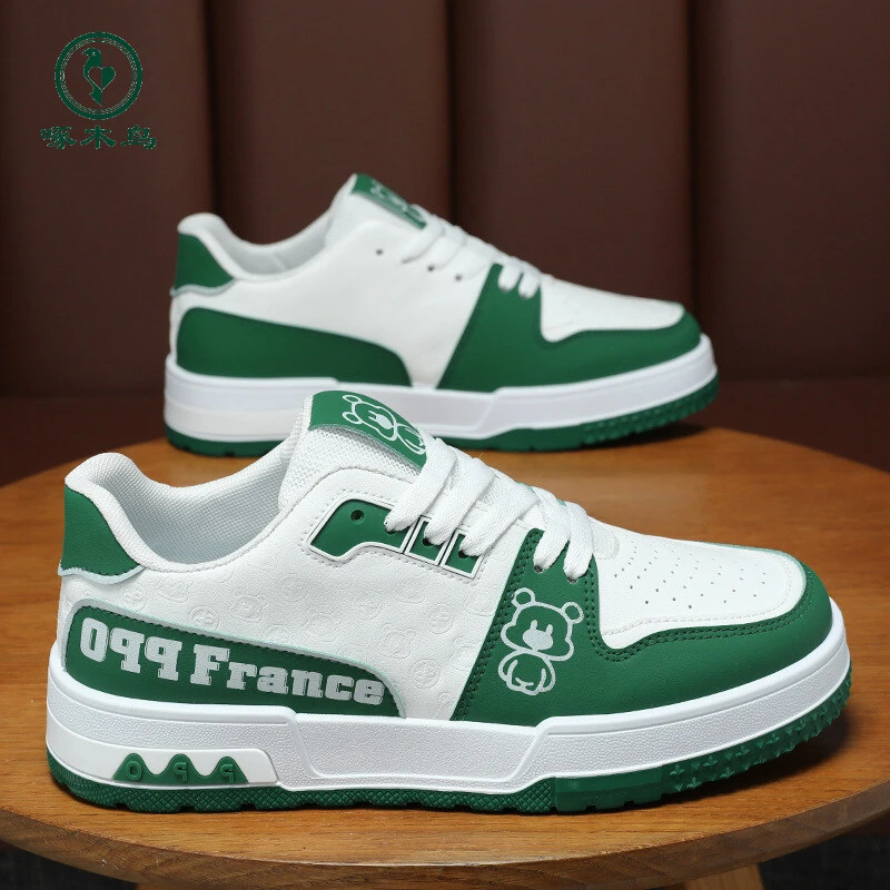 【啄木鸟】秋季男鞋新款透气小白鞋子男韩版潮流百男透气软底男板鞋