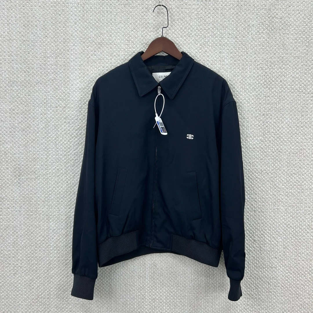 99新 Celine/思琳 52码公价：19500ys001488黑色刺绣logo外套