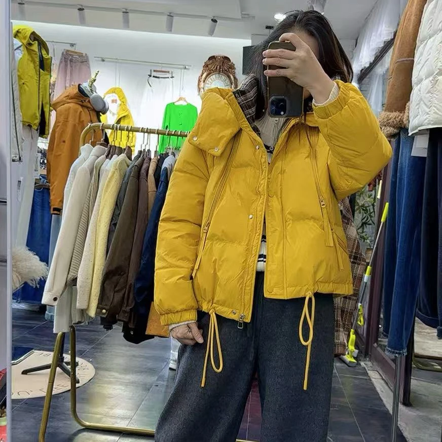 冬季新品拉链设计连帽保暖加厚韩版棉衣女减龄青春外套棉服学院风