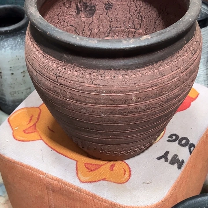 粗陶盆带孔高20口19