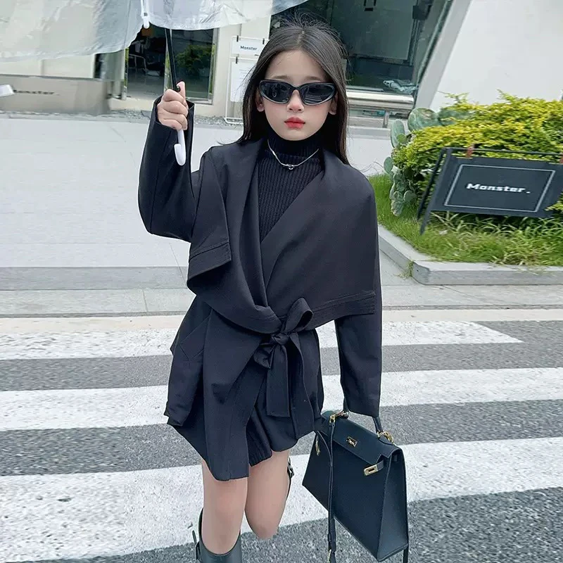 （清仓款）黑色高级感风衣外套