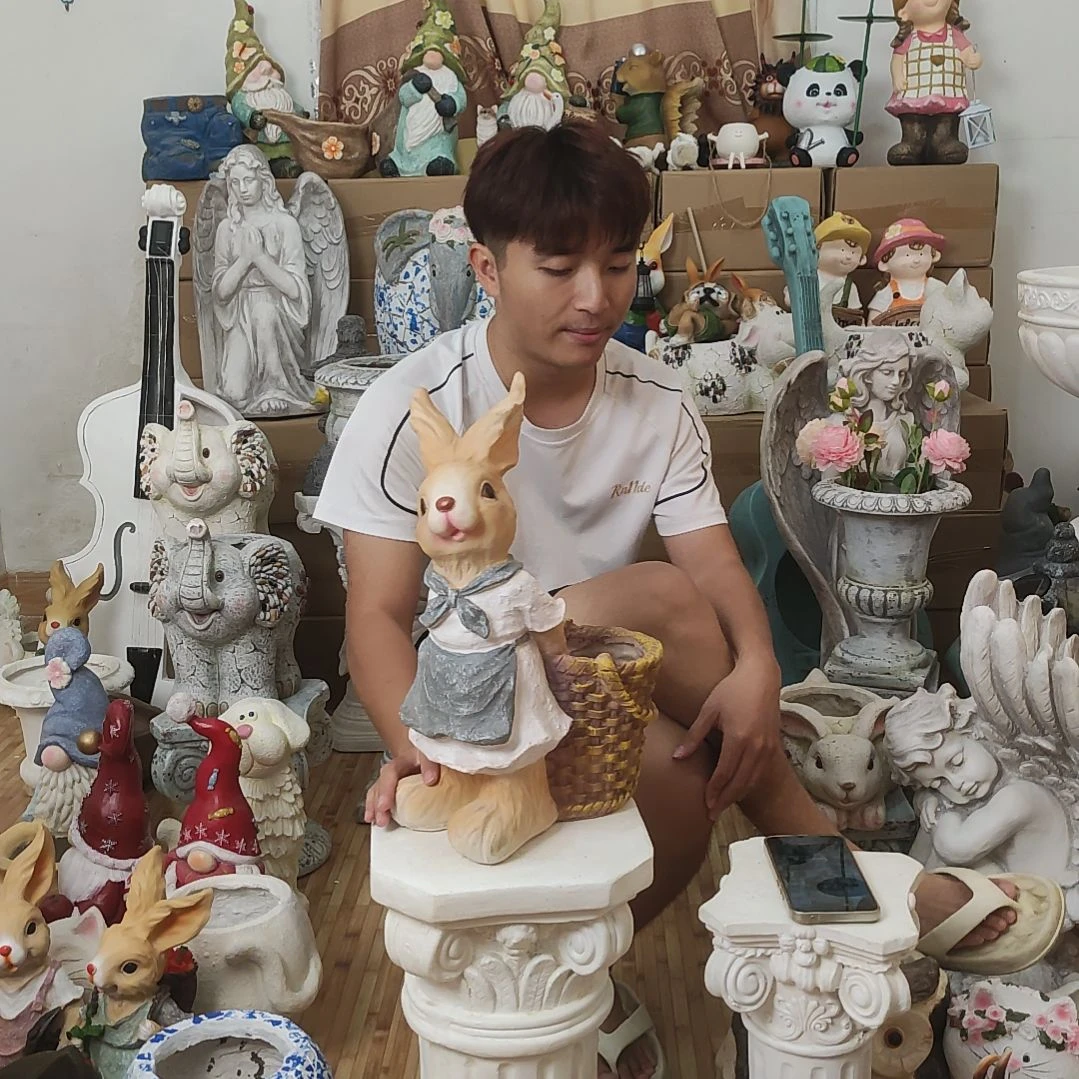 合成树脂拖筐兔花盆