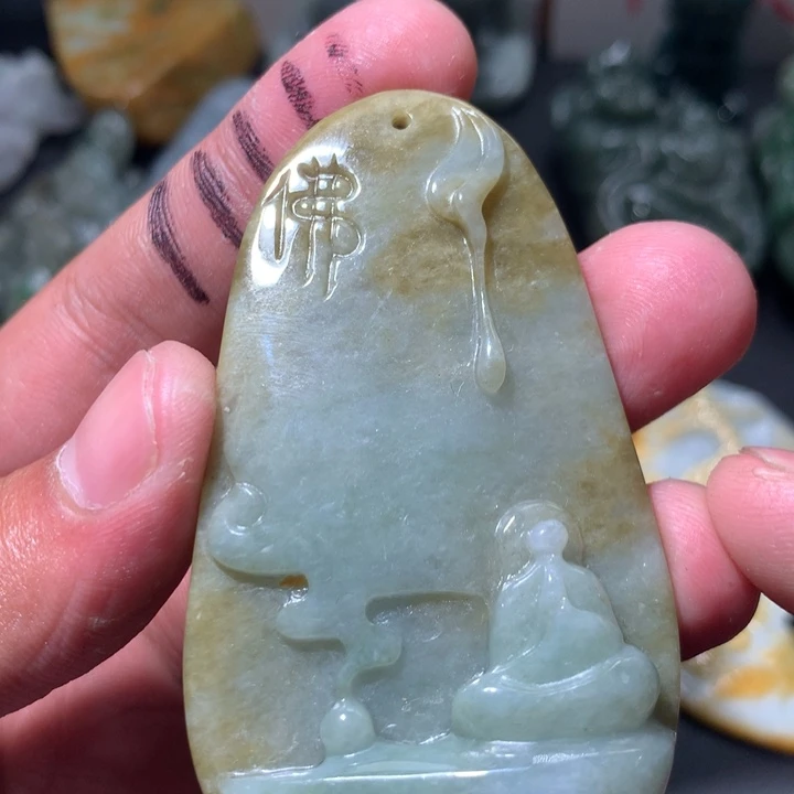 翡翠未镶嵌颈饰保真天然a货翡翠