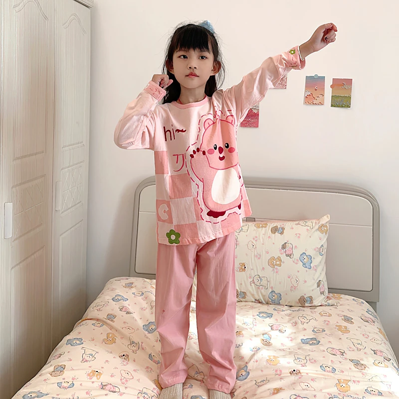 儿童睡衣春秋季长袖纯棉可爱小露比2025年新款中大女童家居服套装