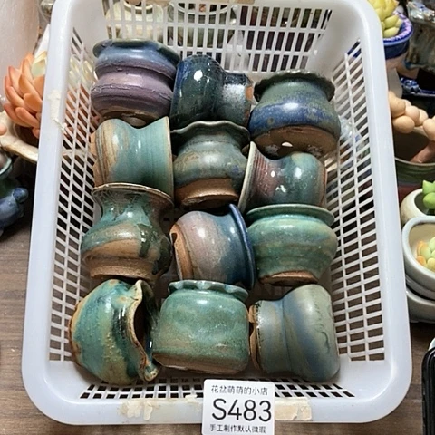 紫砂花盆483瑕疵品品口径4到5左右