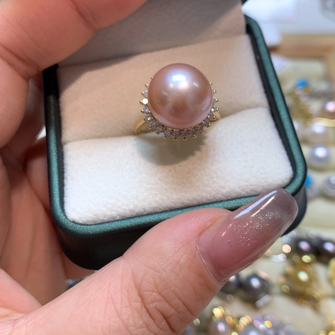 淡水珍珠戒指银S925镶嵌