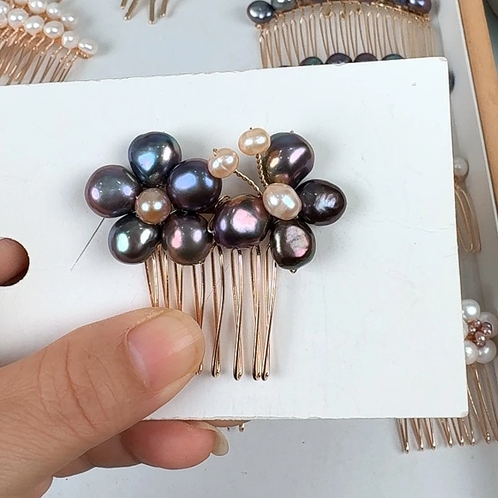 淡水珍珠发饰未镶嵌