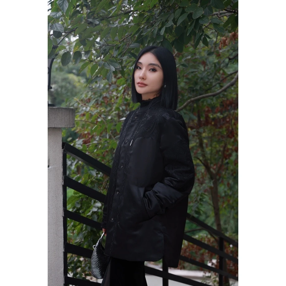 【妙妙精选】HUANGNAJI东方诗意-中式刺绣时尚气质鹅绒外套0562