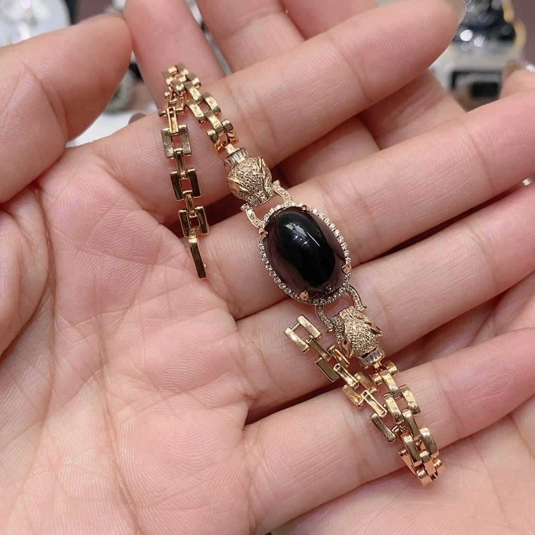 一****翡翠18K金镶嵌手链手链