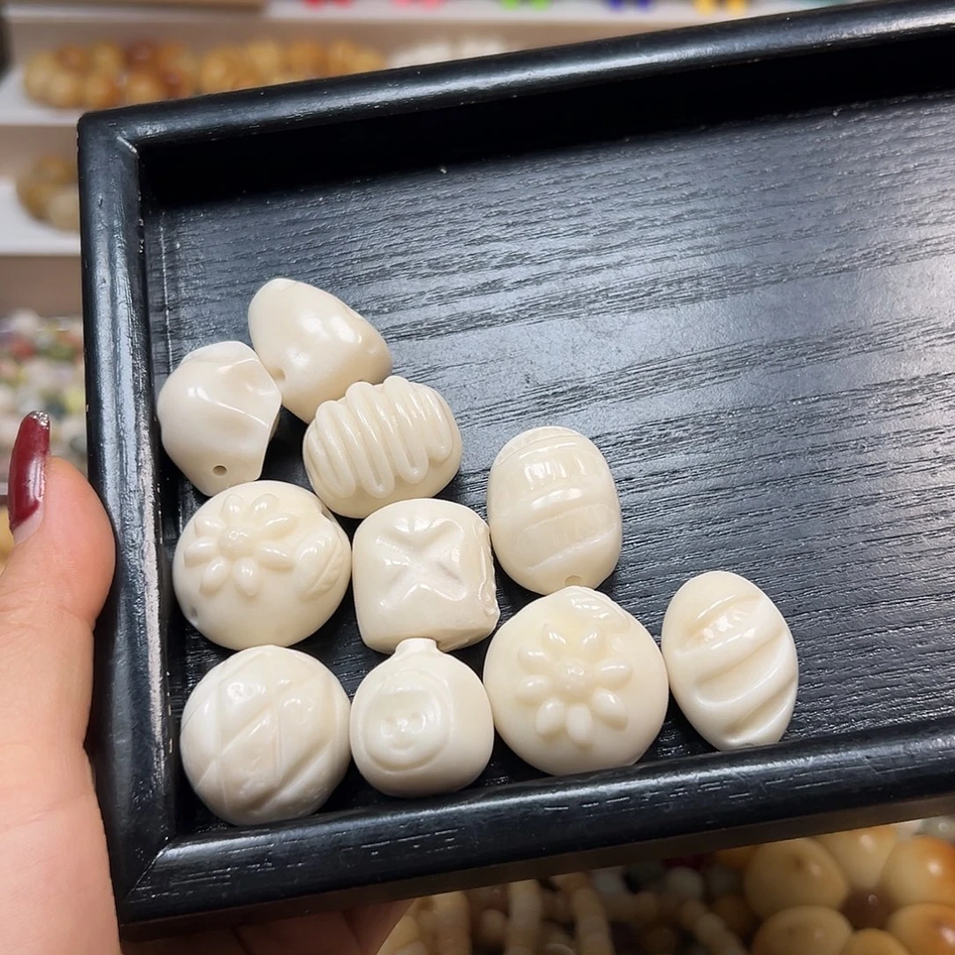 手串菩提根/象牙果瑕疵白食物混10颗有裂