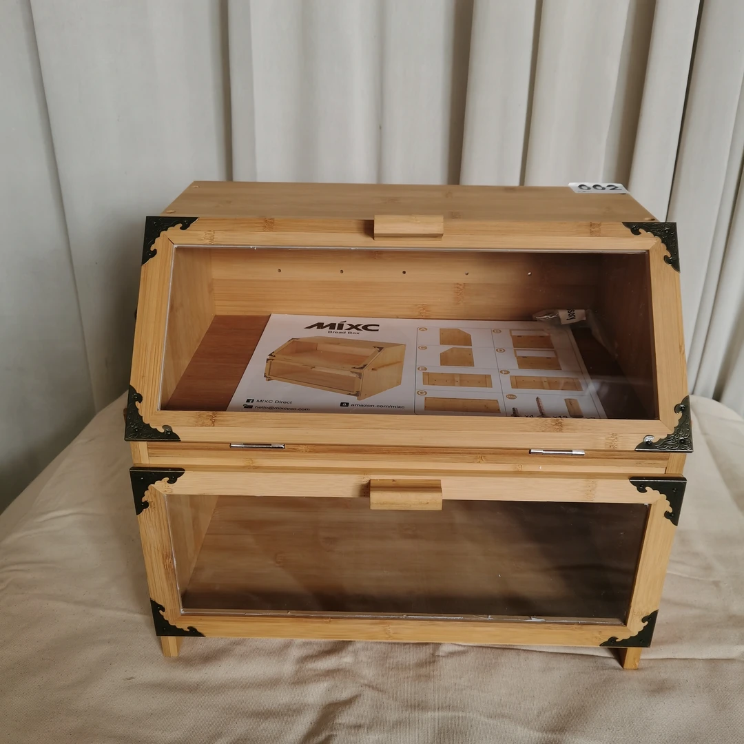 厨房竹制面包箱双层收纳箱（长宽高40.26.35）