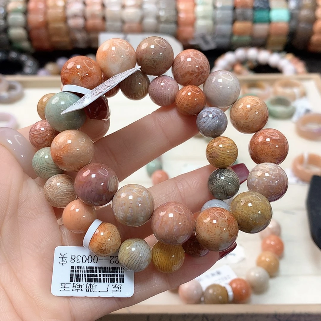 硅化珊瑚（珊瑚玉）手链未镶嵌姒*?193