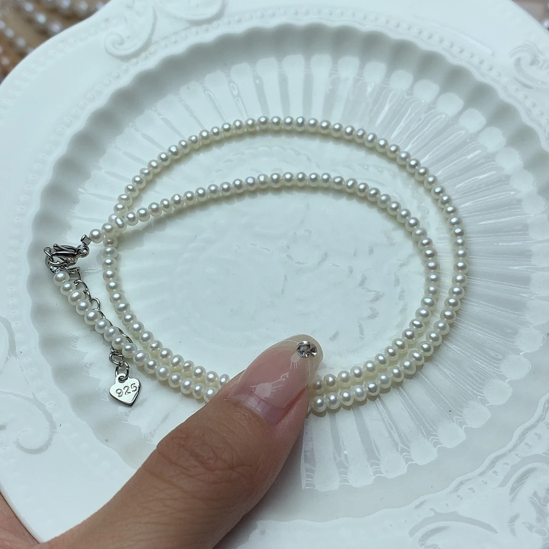 淡水珍珠3mm未镶嵌x16项链