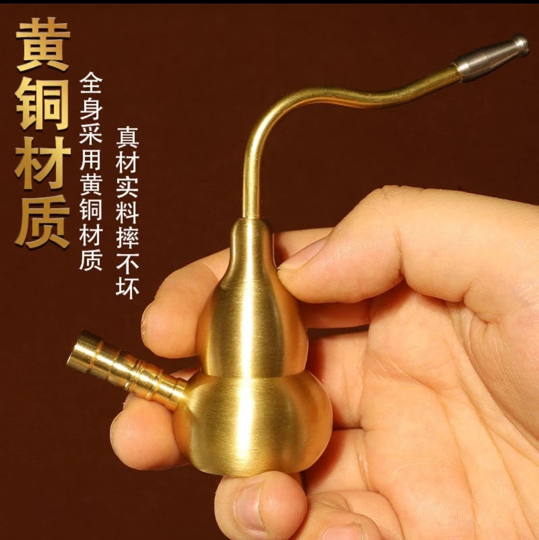 【可清洗可拆卸】纯黄铜水过滤烟嘴粗中细通用便捷送礼佳品葫芦摆件