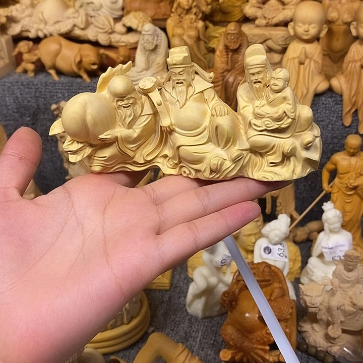 黄杨木黄杨木瑕疵福禄寿