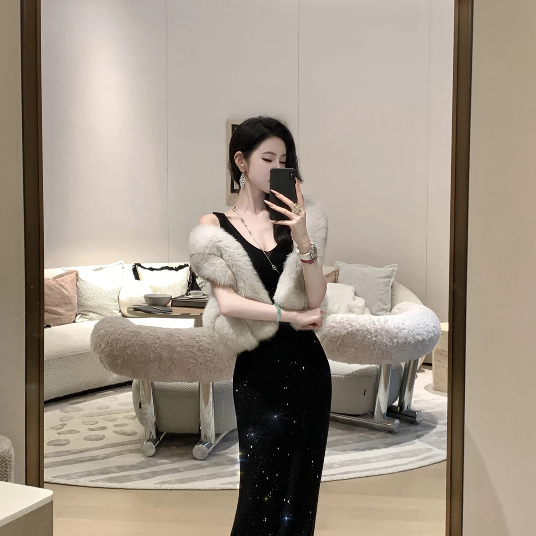 【雅乔定制】进口整皮狐狸毛马甲外套DYDD-25070028