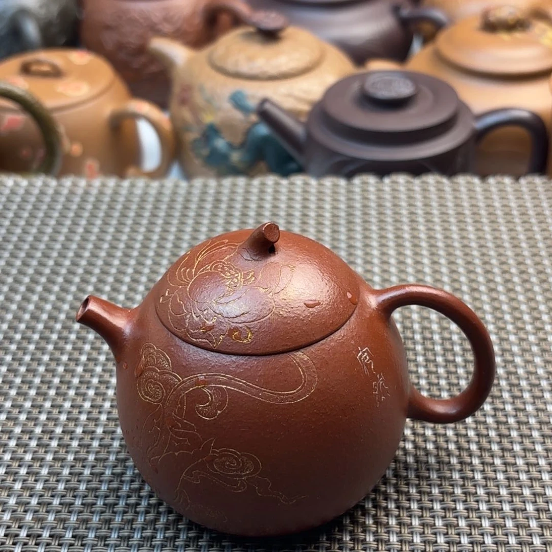 茶壶紫砂茄瓜朱泥120c c